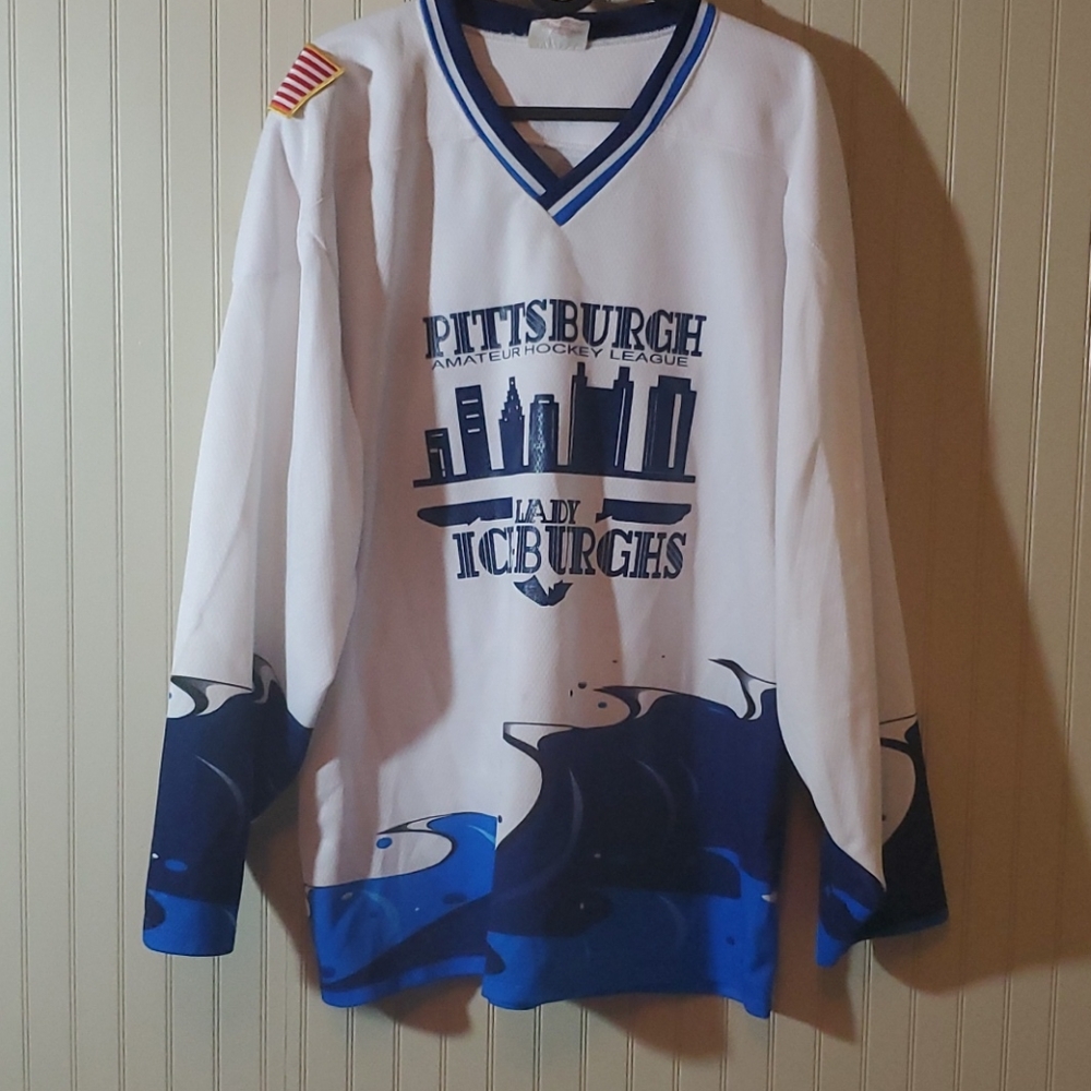 Pittsburgh ice burghs hockey jersey white M/L
